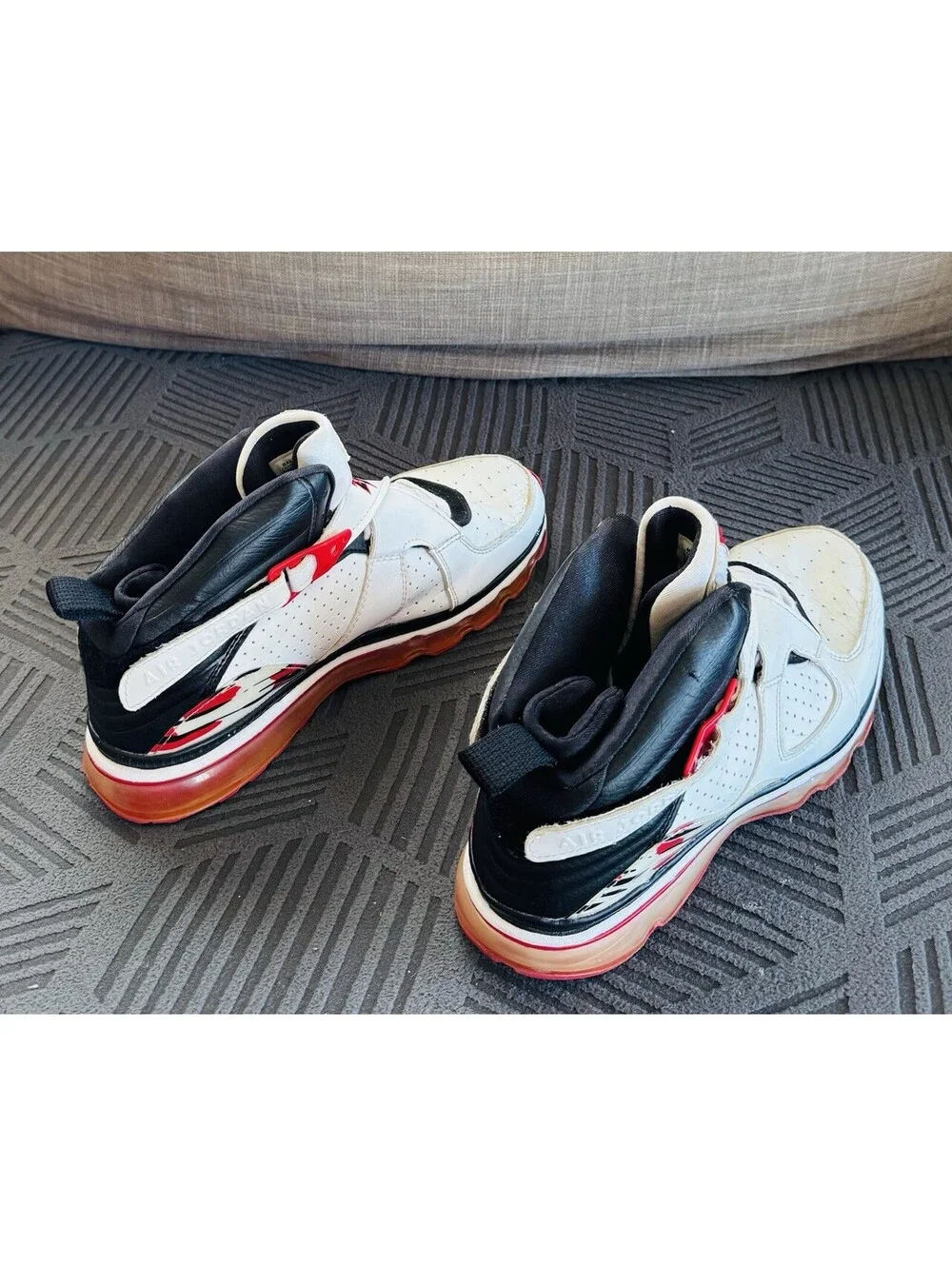 Air Jordan-vintage-Size 10.5-mid Top-Lace/Strap-Red,White,Black